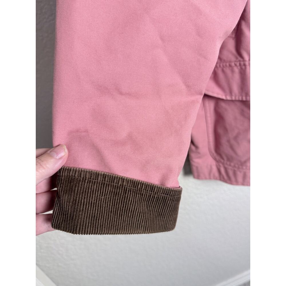 L.L. Bean Women's Chore Barn Coat Jacket Pink Rose XL Petite Brown Corduroy - Picture 4 of 12